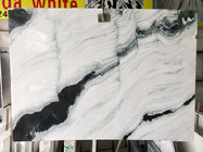 中国のパンダの白いフロアーリングのカウンターの台所大理石の石の平板の黒の波の自然な石