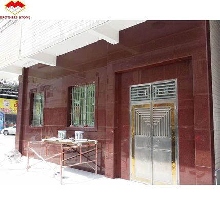 現代インド 赤花石板 外部内壁石とドアフレーム 磨いた表面