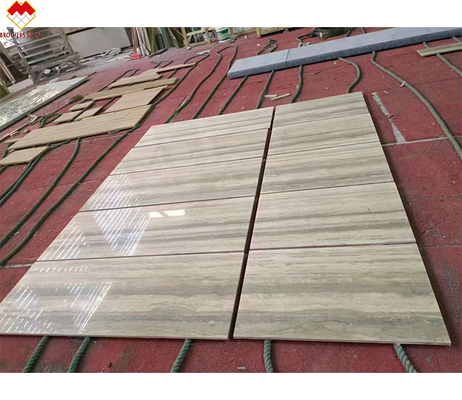 12x24インチサイズ グレーの静脈 ベージュ トラベルティン 床のスラブ