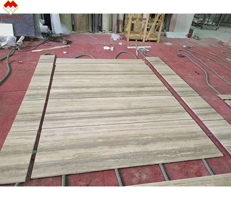 12x24インチサイズ グレーの静脈 ベージュ トラベルティン 床のスラブ