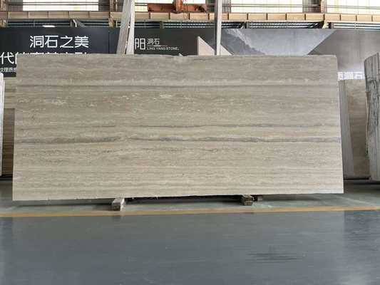12x24インチサイズ グレーの静脈 ベージュ トラベルティン 床のスラブ