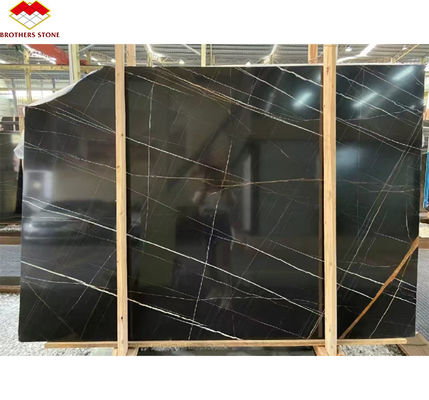 ホテルのテーブル モダン ビッグ スラブ 黒と黄金 静脈 マルマー 床 エキゾチックローレン 18mm