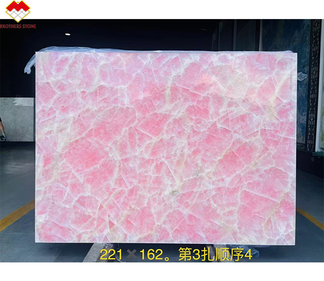 テーブルカウンタートップ 床タイル ピンク オニックス 大理石板 背景照明 天然 氷河期 ピンク 玉