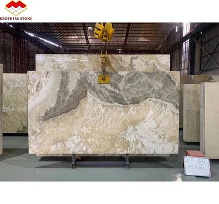 ポリッシュ 透き通る オニックス ストーン 現代のデザイン 天然のバックライト 玉墨 マルブル ビッグ スラブ