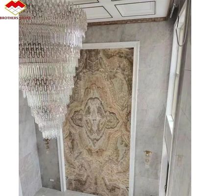 ポリッシュ 透き通る オニックス ストーン 現代のデザイン 天然のバックライト 玉墨 マルブル ビッグ スラブ