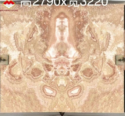 モダンデザイン 磨いた大理石本格タイル カスタムバックライト レッドドラゴン 玉玉 オニックス 壁
