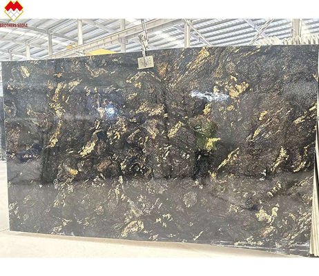 高級 モダン 磨いた 黒金 静脈 石英 石 ブラジル 天然 宇宙 ブラック グラニート 虚栄 台所 浴室 ビラ