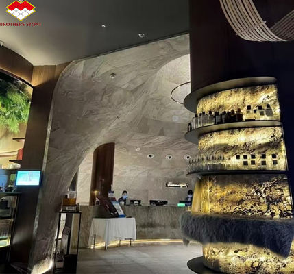 ヴィラやホテルにおける現代的な室内装飾のための超薄型バックライトの石パネル