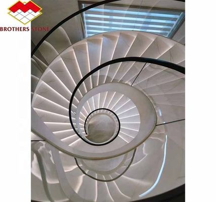 内装用 天然大理石の螺旋階段 細工された尺寸に合わせて切った脚台と現代的なスタイル