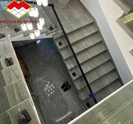 設計された床壁パネル/板 灰色木の穀物大理石で,カスタマイズされたスタイル