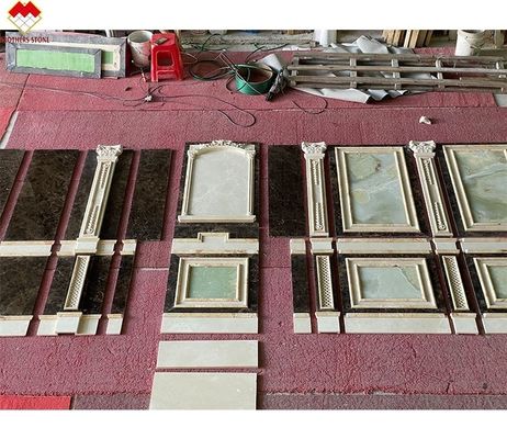 ヴィラ 背景 壁 緑色 オニックス と ベージュ 色 マルブル 石板 現代の デザイン