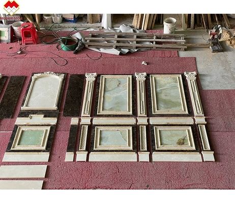 ヴィラ 背景 壁 緑色 オニックス と ベージュ 色 マルブル 石板 現代の デザイン