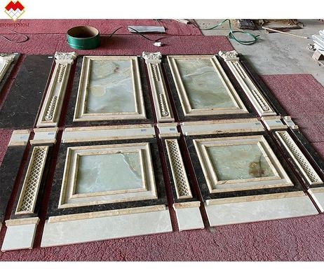 ヴィラ 背景 壁 緑色 オニックス と ベージュ 色 マルブル 石板 現代の デザイン