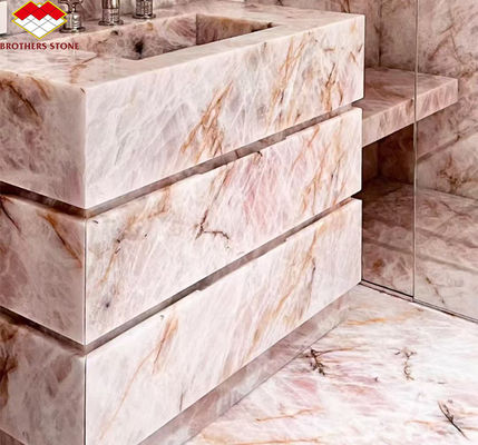 豪華な現代的なホテルの浴室シンクデザインのための大きなスラブ磨き水晶大理石