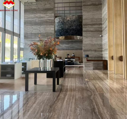 ホテル・ヴィラのためのトラベルティン・マーブルタイル 磨いた銀石 装飾