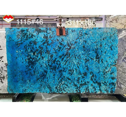 モダン・ラグジュアリー・ファンタジー ブラジルのラブラドライト・ブルー・グランイト ダイニングテーブル トップ ホテルのグラフィック・デザイン用 青色大理石の壁パネル