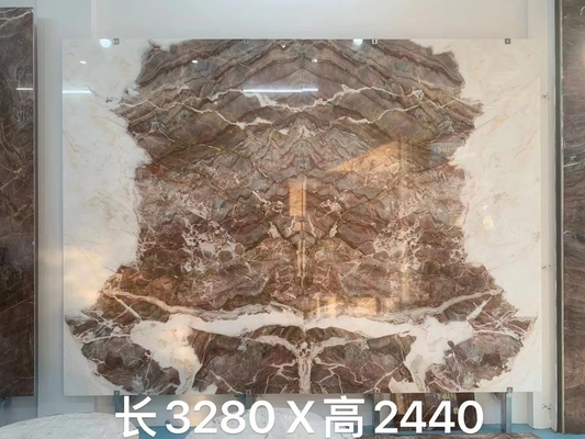 本マッチ 透き通る 血色 オレンジ 赤い静脈 石灰色 大理石 洗面台 飾り付け