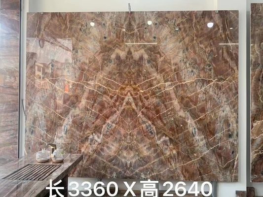 本マッチ 透き通る 血色 オレンジ 赤い静脈 石灰色 大理石 洗面台 飾り付け