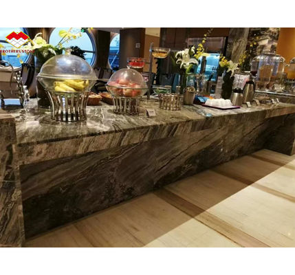 オーダーメイド モダン ポーリング ウェーブ グレー マルマーボード ホテルの壁パネル フロア デザイン スタイル