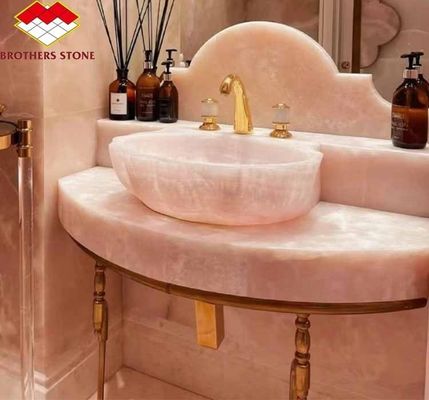 マット 表面仕上げ テーブルと壁のアプリケーションのための現代ピンクオニックス石