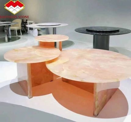 マット 表面仕上げ テーブルと壁のアプリケーションのための現代ピンクオニックス石