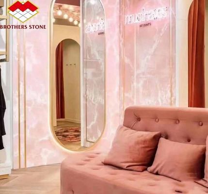 マット 表面仕上げ テーブルと壁のアプリケーションのための現代ピンクオニックス石