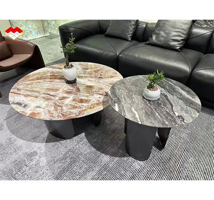 ベネチア ブラウン カルサイト石 丸い食卓セットや家具に最適