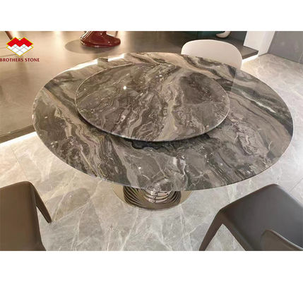 ベネチア ブラウン カルサイト石 丸い食卓セットや家具に最適