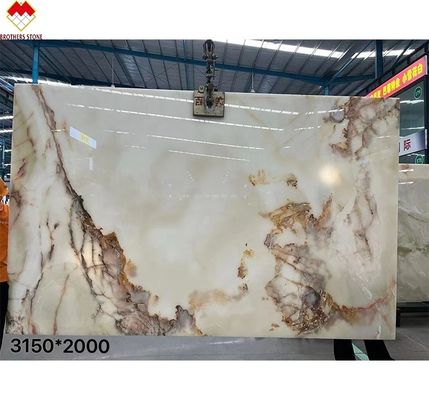 直接販売 滑らかな透明 バックライト マルブル 白オニックス 赤花トップグレード