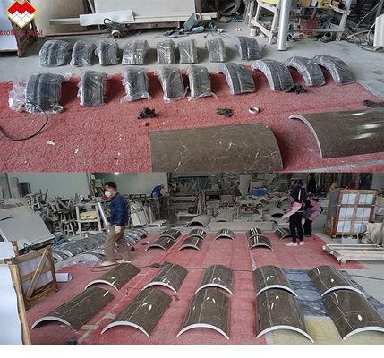 モダンデザイン オーダーメイド グレー・マーブル・コラム コーディニング・アーチ ホール・マーブル・ピラー デザイン