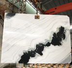 中国のパンダの白いフロアーリングのカウンターの台所大理石の石の平板の黒の波の自然な石
