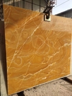 半透明な蜂蜜のオニックスの平板のこはく色の大理石の旧式なBookmatchのオレンジ シエナの石