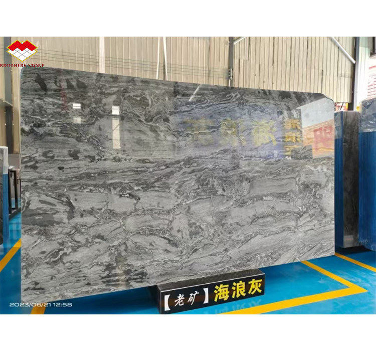 オーダーメイド モダン ポーリング ウェーブ グレー マルマーボード ホテルの壁パネル フロア デザイン スタイル