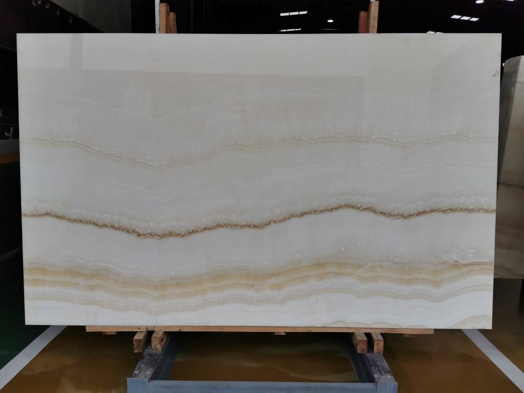 壁パネルのための木の白いバックリットの16mmのヒスイのオニックスの平板